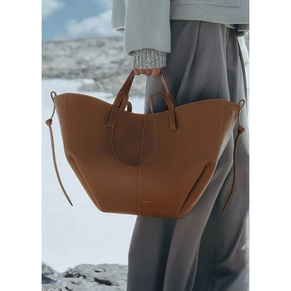 Polène Large Cyme Bag Textured Italian Calfskin Leather Tote w/ Box & Dust Bag - Picture 14 of 14